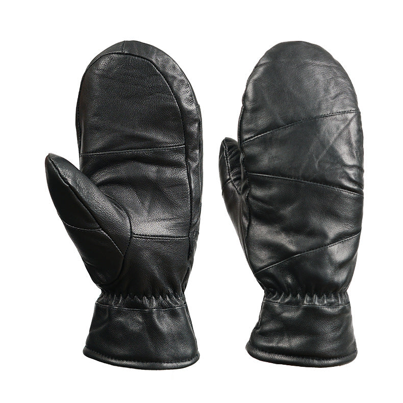 Gants mitaines coupe-vent doublés en maille, noir
