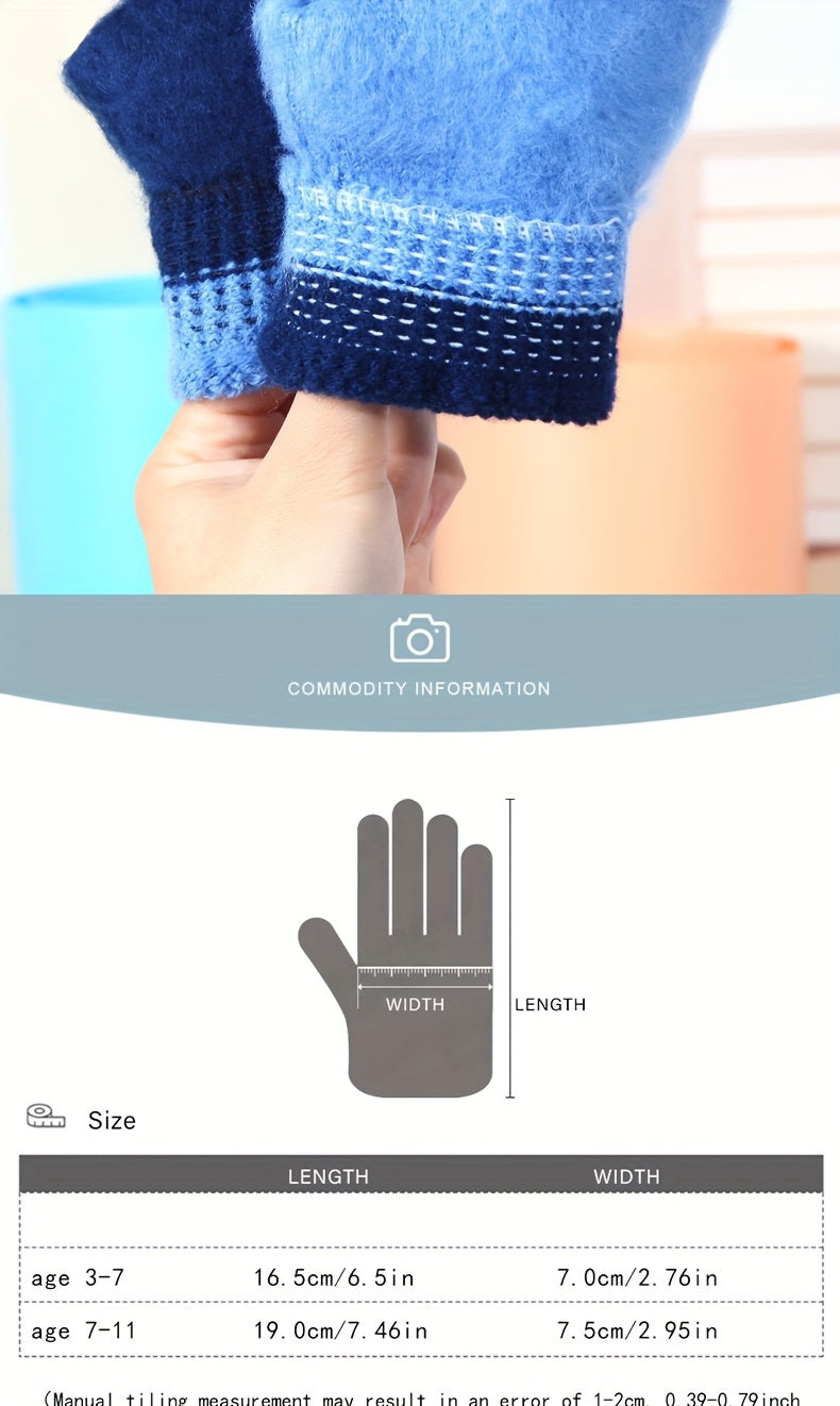 Gants épais en maille épaisse pour enfant — lot de 2 paires