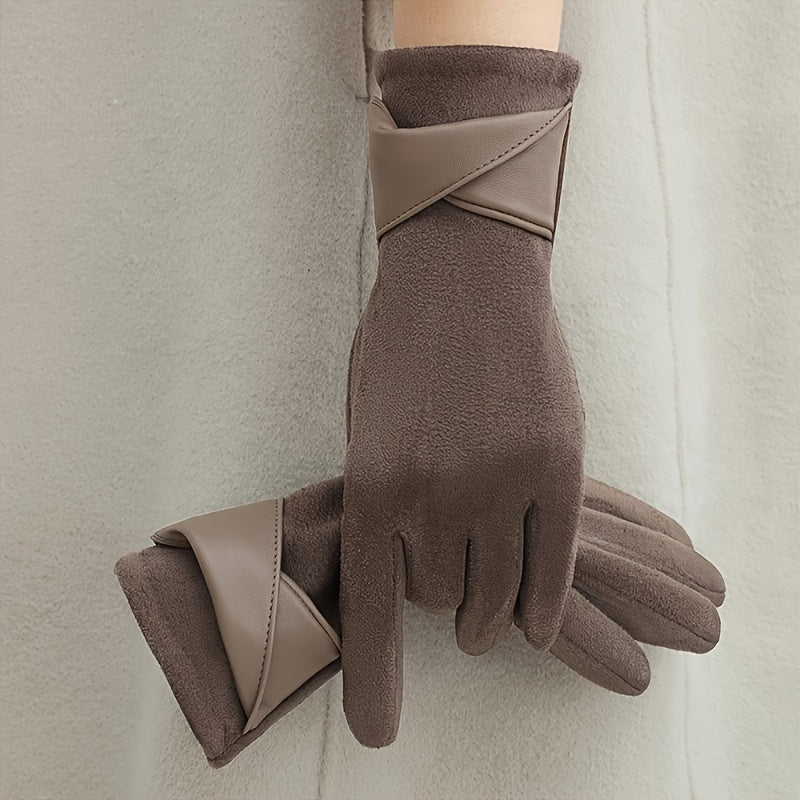 Gants tactiles coupe-vent à poignet croisé en suédine — lot de 2 paires