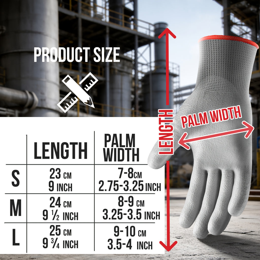 Gants de travail respirants en maille enduite à sans couture