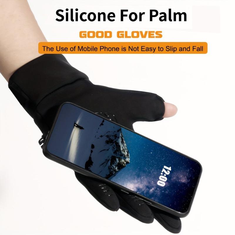 Gants tactiles doublés en maille, étui à rabat noir