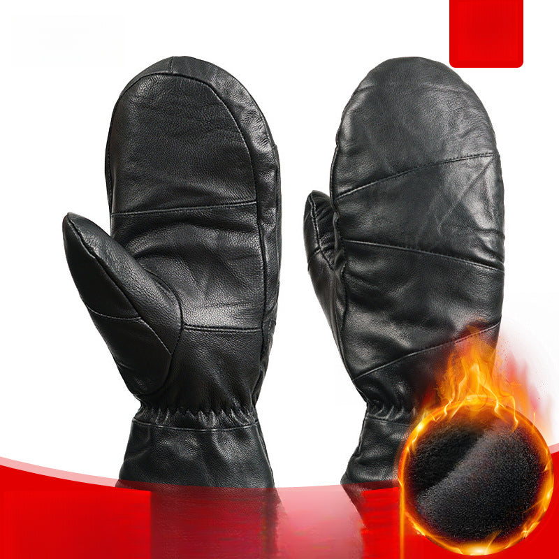 Gants mitaines coupe-vent doublés en maille, noir