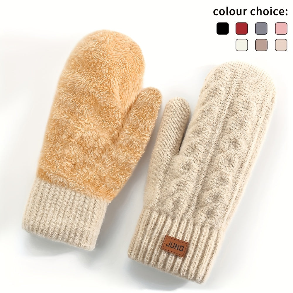 Gants doublés thermiques en maille, 7 coloris