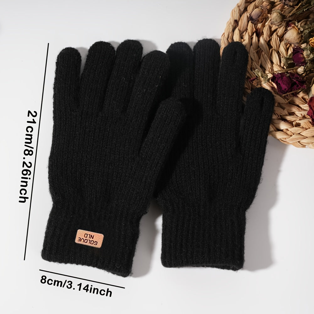 Gants sans doigts en maille, 4 coloris, noir