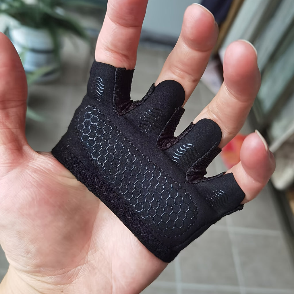 Gants de musculation à broche métal en cuir