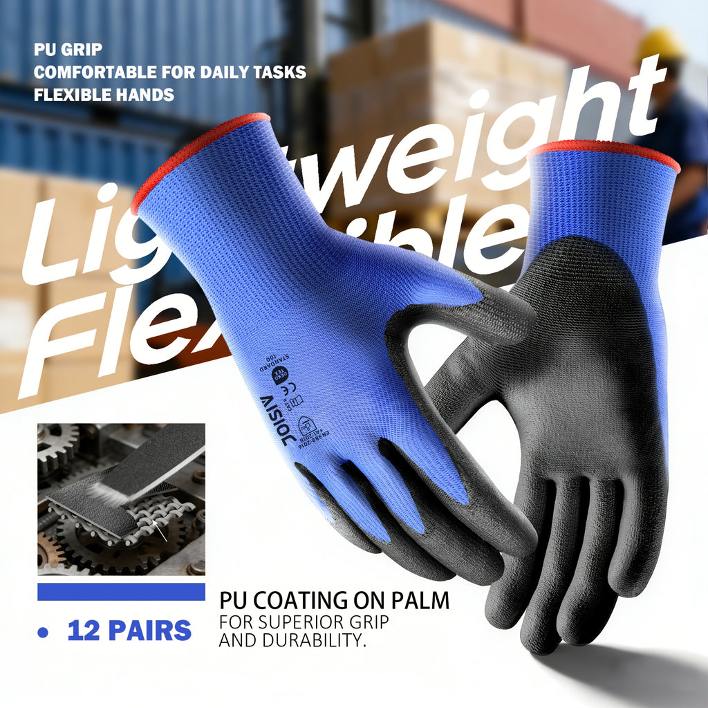 Gants de travail respirants en maille enduite à sans couture
