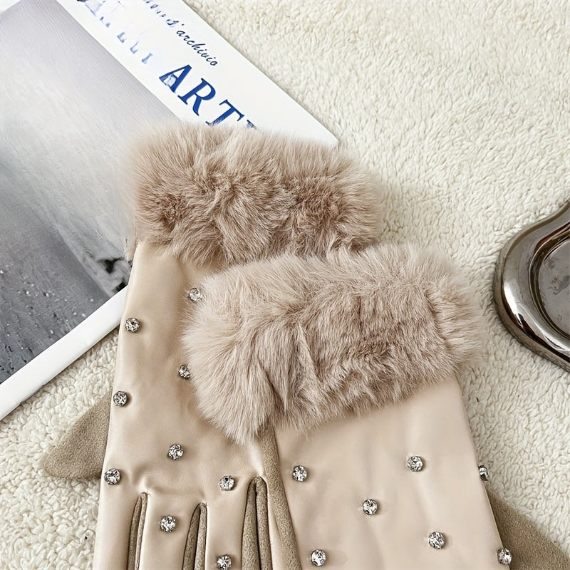 Gants doublés thermiques en cuir, 2 coloris