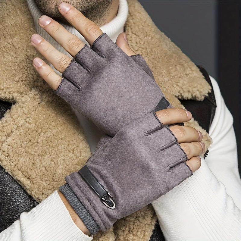 Mitaines à boucle décorative en suédine