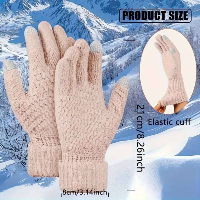 Gants tactiles longs en maille