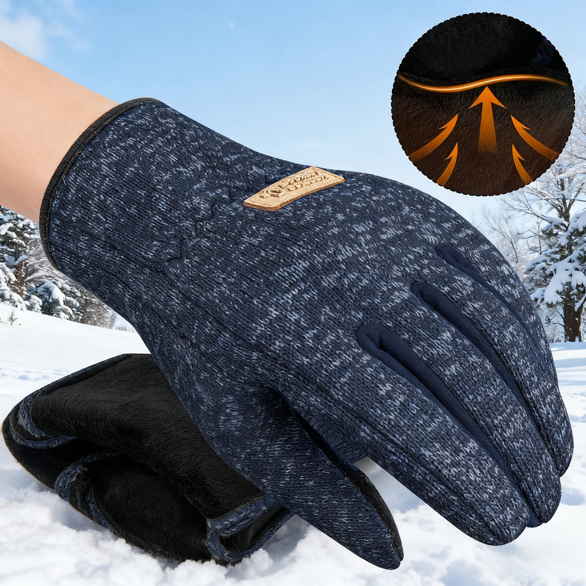 Gants tactiles coupe-vent de ski en maille, 2 coloris, du S au XL