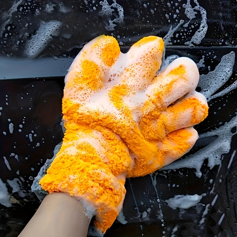 Gants de lavage en microfibre, gris-orange