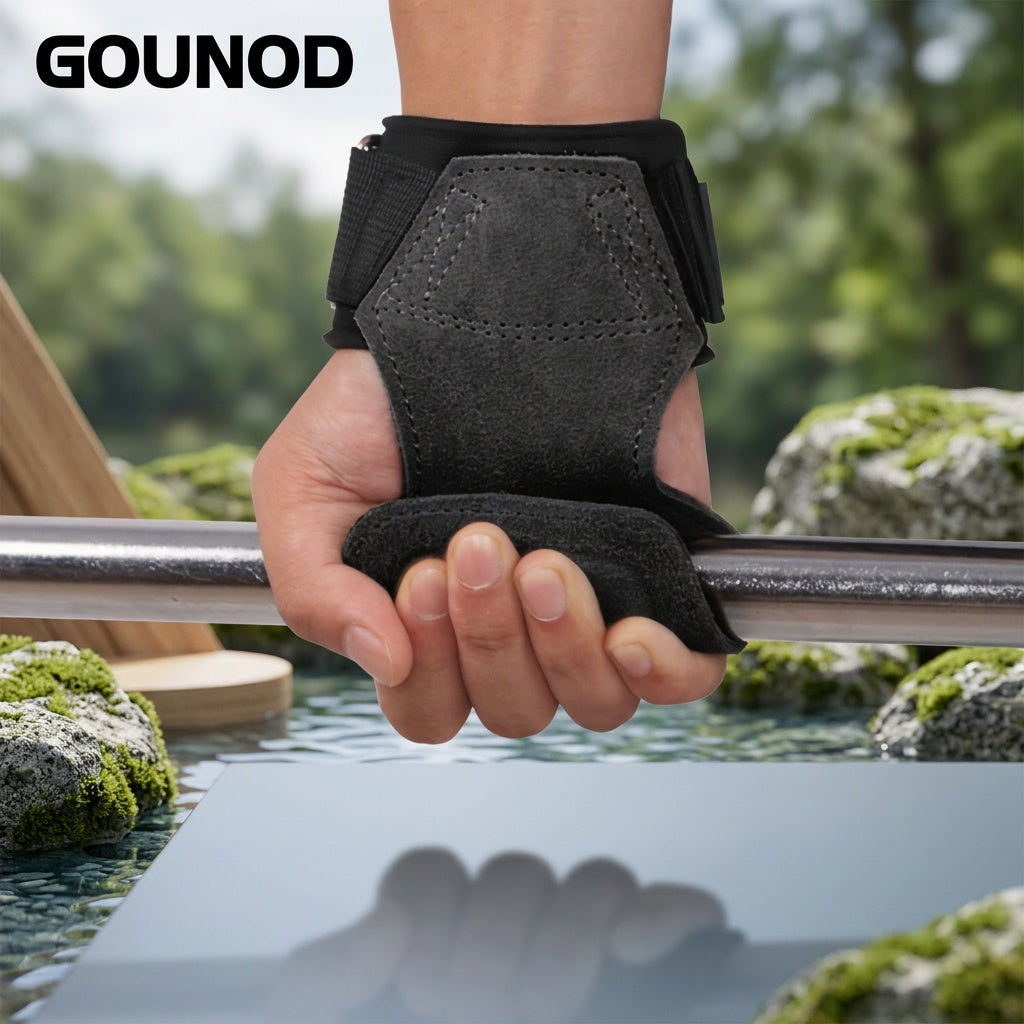 Gants de musculation à sangle de poignet en similicuir