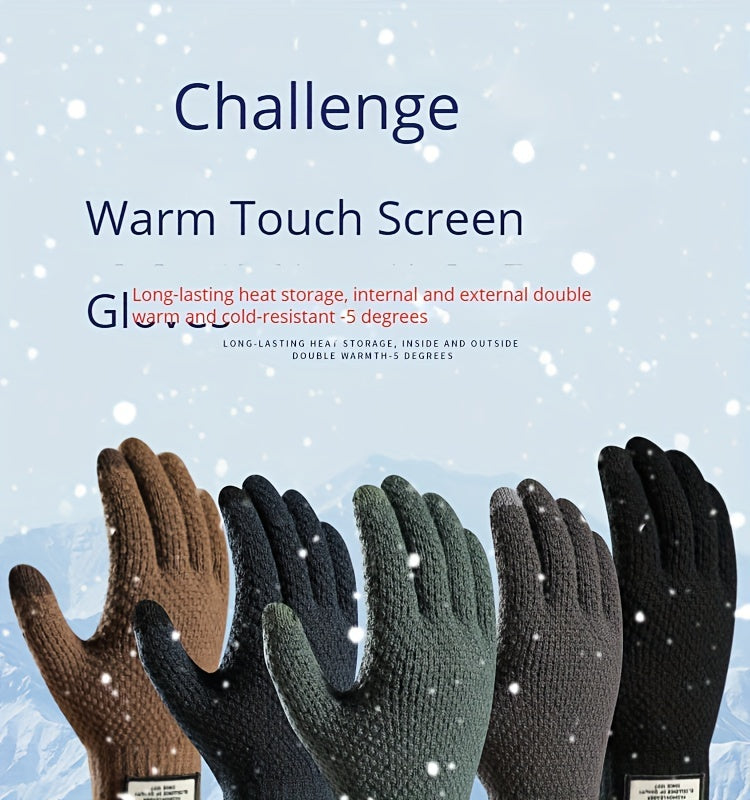 Gants thermiques en maille, 4 coloris, tactile