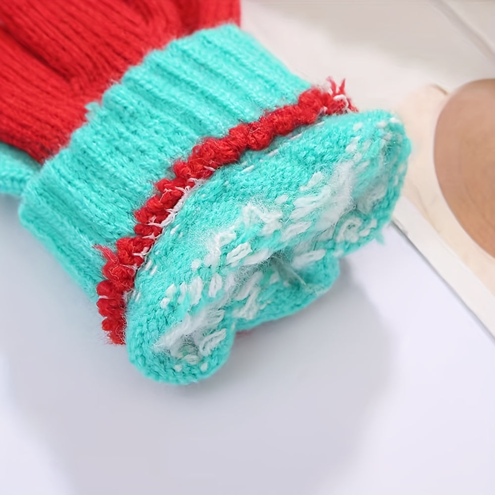 Gants en maille, 6 coloris, rouge, bleu, bleu royal, jaune, noir et crevette rose