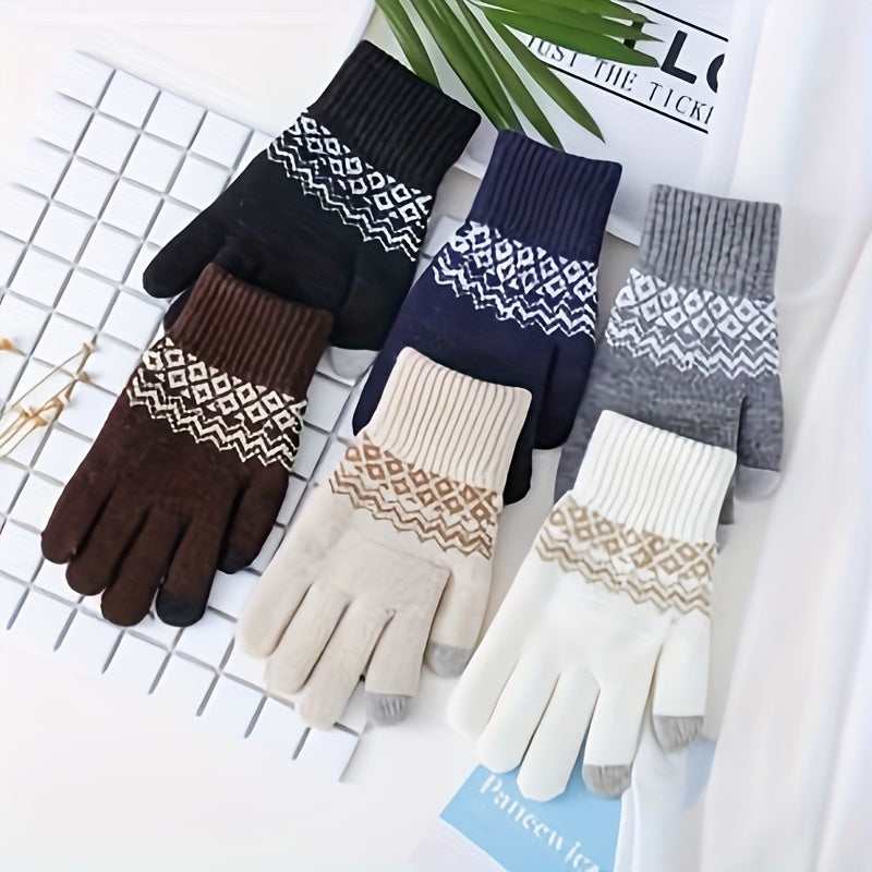 Gants tactiles à motif jacquard — lot de 2 paires