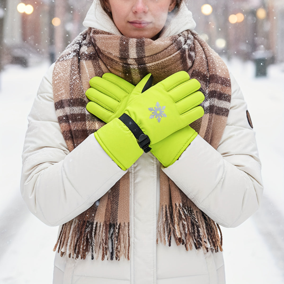 Gants de ski imperméables à flocons