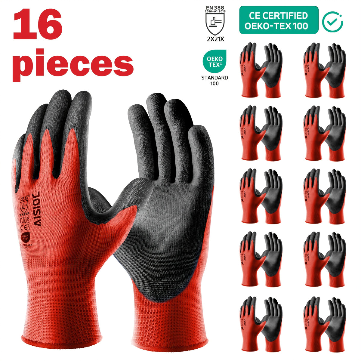 Red-16pcs / L