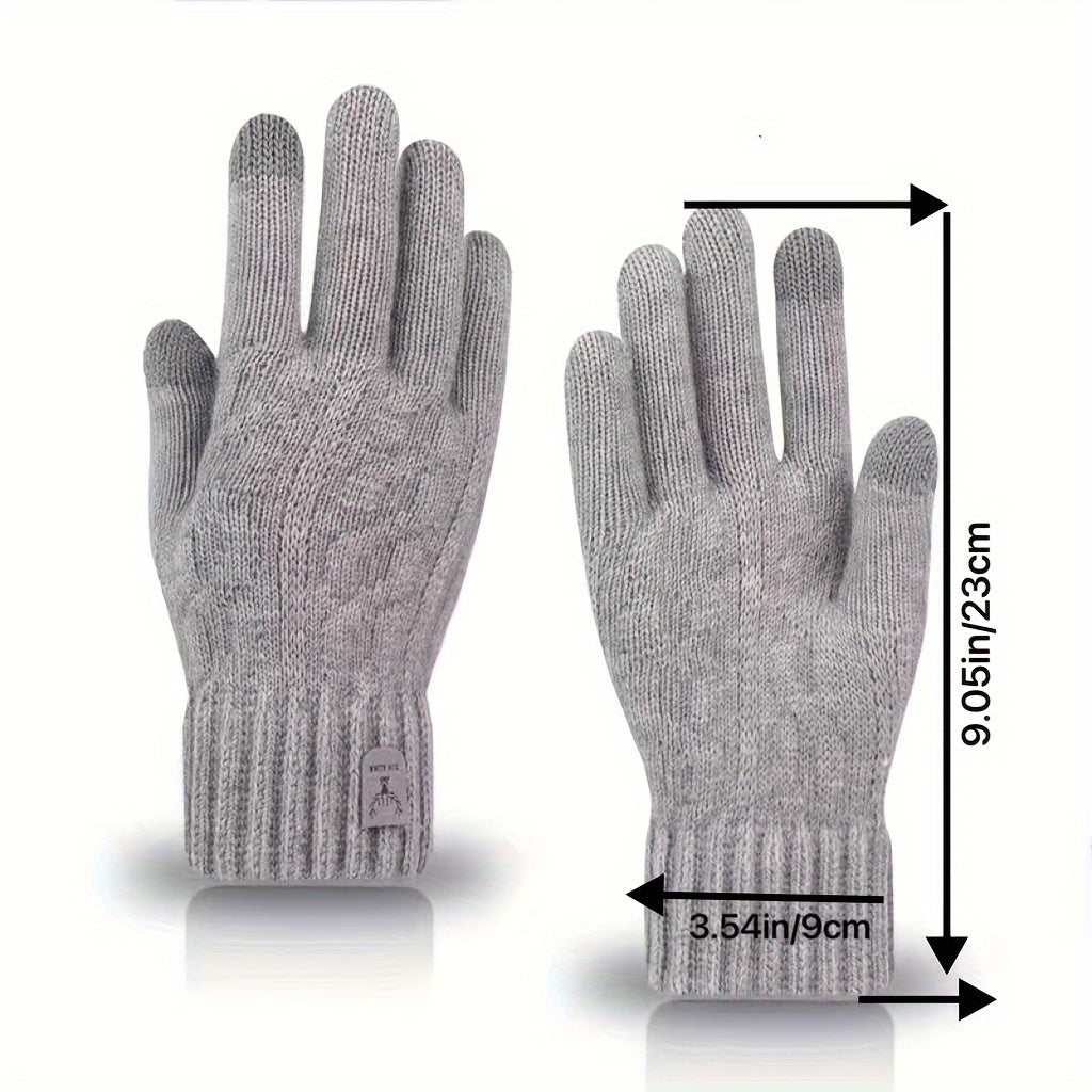 Gants doublés thermiques en maille, 3 coloris