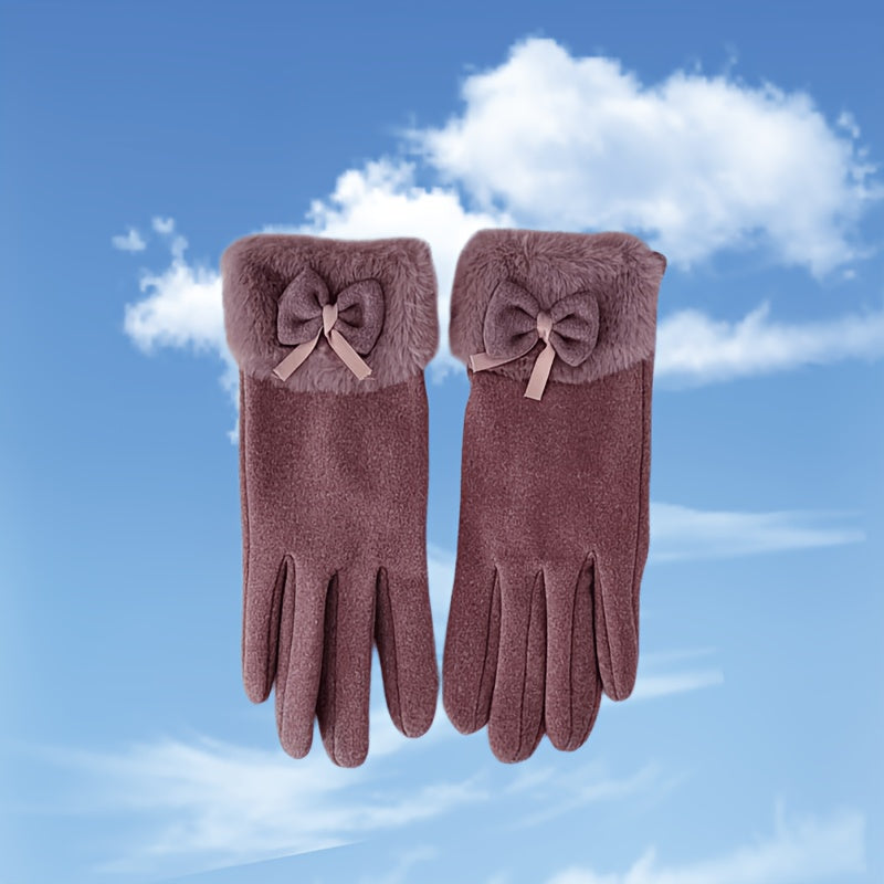 Gants tactiles thermiques en maille, pour le grand froid, 5 coloris, tissé, violet