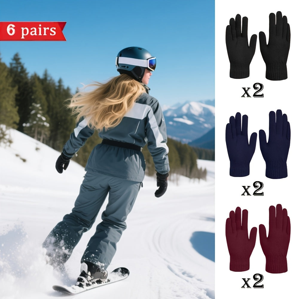 Gants de conduite de ski en maille — lot de 6 paires