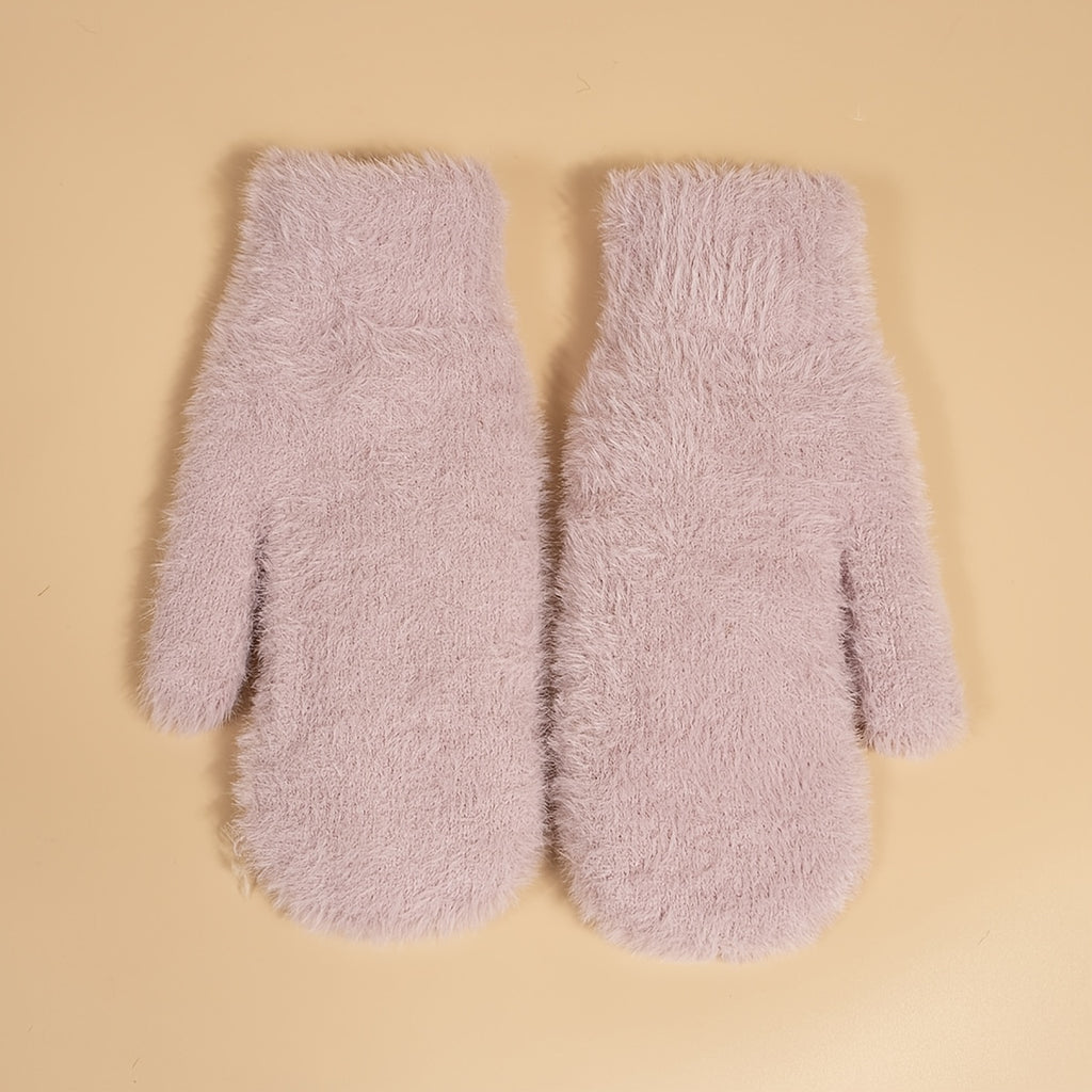 Moufles, pour le grand froid, rose, gris, noir, crème, violet