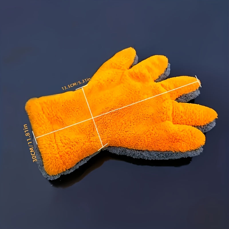 Gants de lavage en microfibre, gris-orange