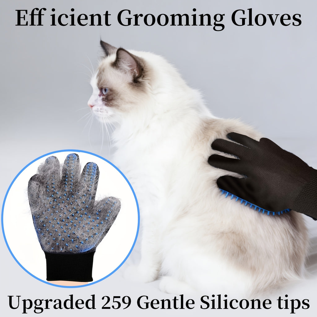 Gant anti-poil antidérapant à motif chat à picots — lot de 4 paires