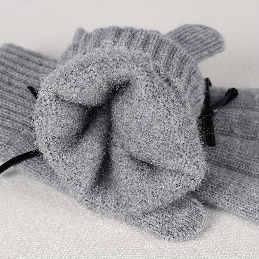 Gants à poignet côtelé en maille — lot de 2 paires