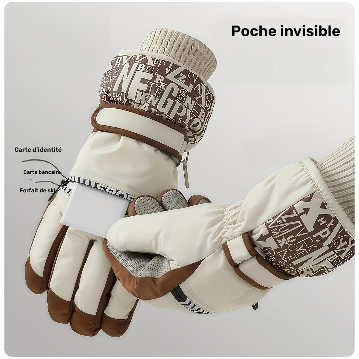 Gants tactiles coupe-vent thermiques en maille, 2 coloris