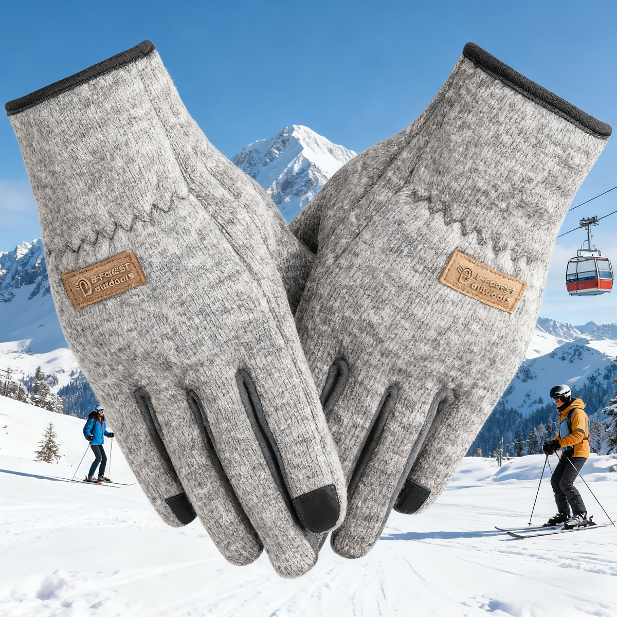 Gants tactiles coupe-vent de ski en maille, 2 coloris, du S au XL