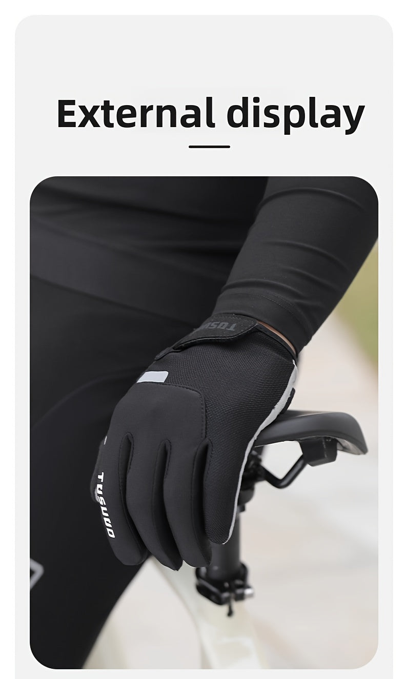 Gants de vélo à paume renforcée en maille, Tosuod, brun