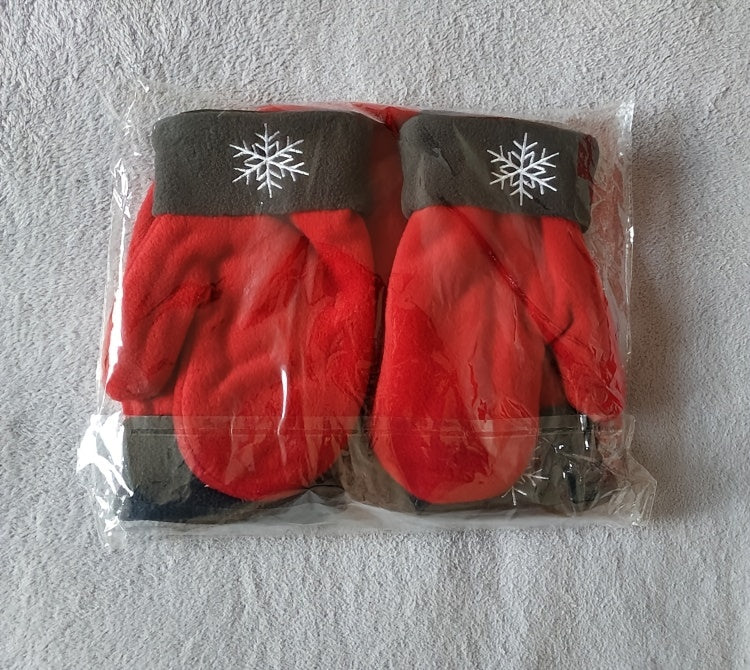 Moufles brodées à flocons en maille — lot de 3 paires