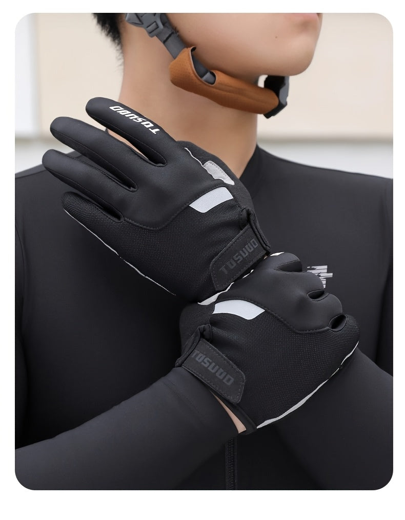Gants de vélo à paume renforcée en maille, Tosuod, brun
