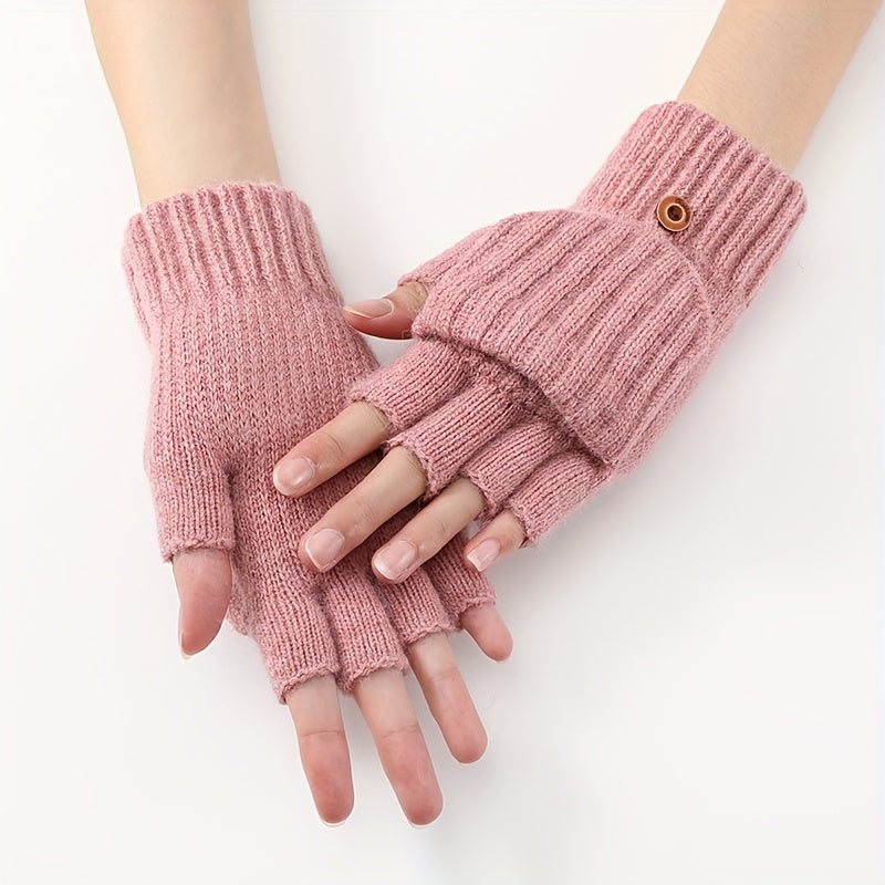 Gants mitaines coupe-vent thermiques en maille, 6 coloris