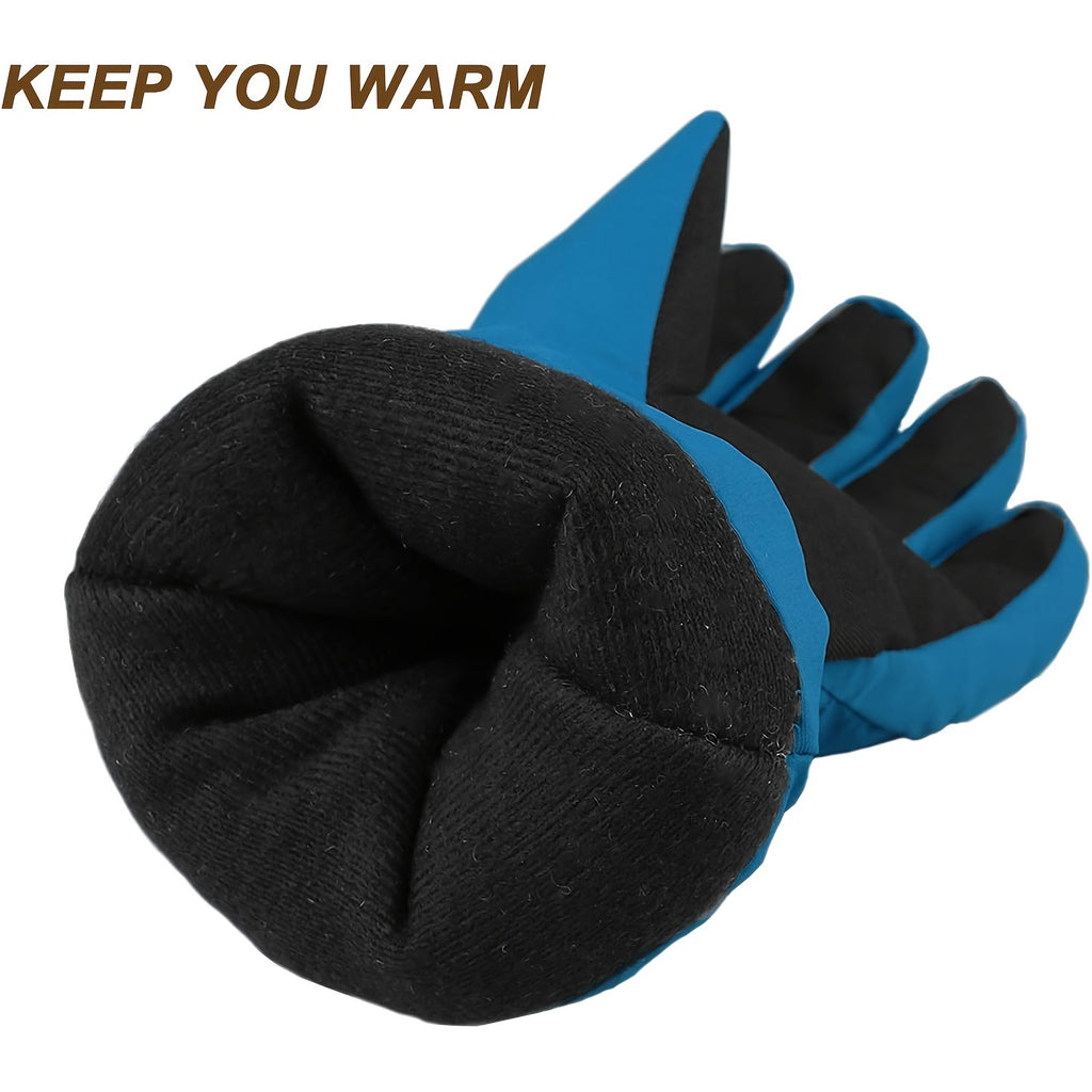 Moufles de ski imperméables en maille pour enfant