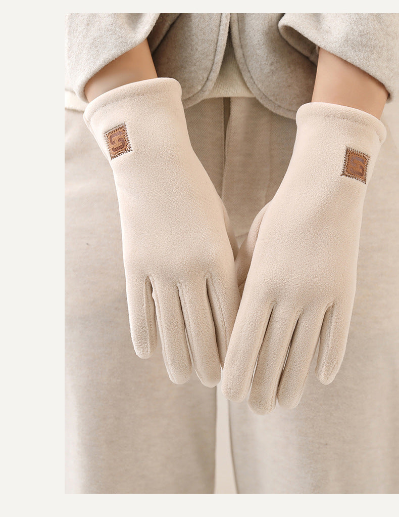Gants tactiles coupe-vent doublés en coton