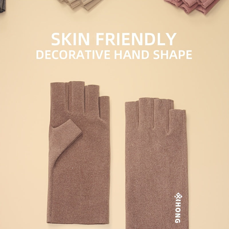 Gants sans doigts thermiques en maille, 8 coloris