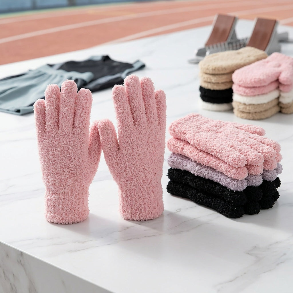 Gants épais à poignet côtelé en maille torsadée