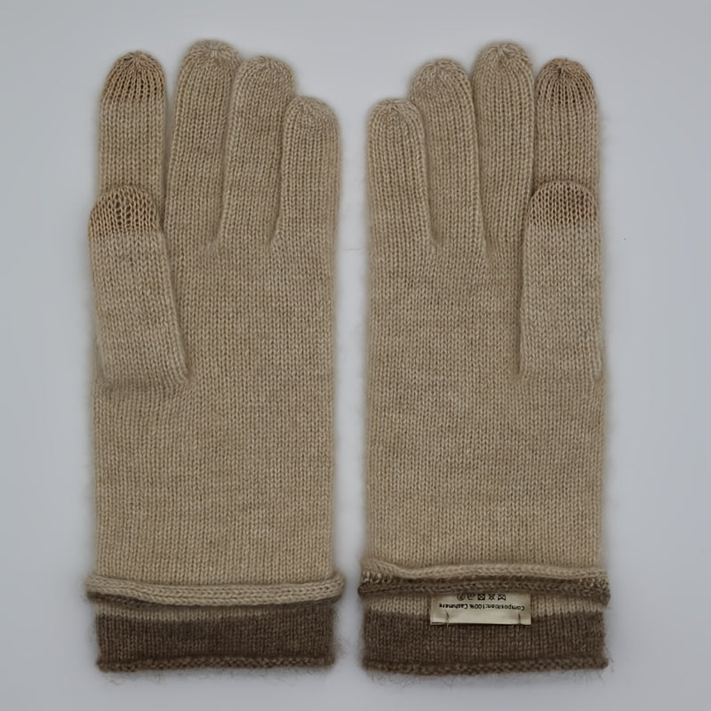 Gants en cachemire, velours bleu