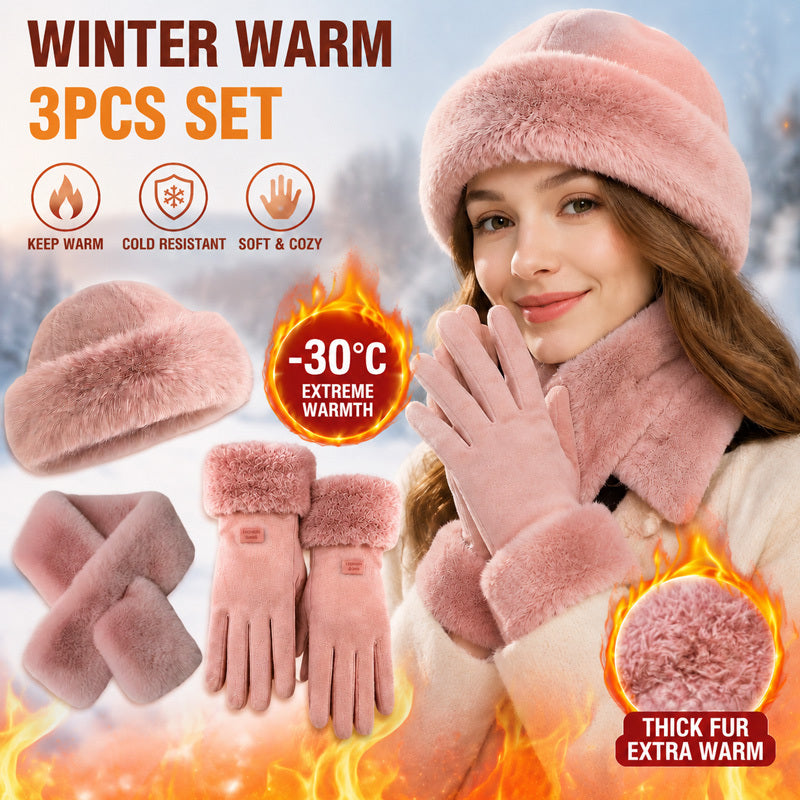 Ensemble 3 pièces — bonnet, écharpe et gants
