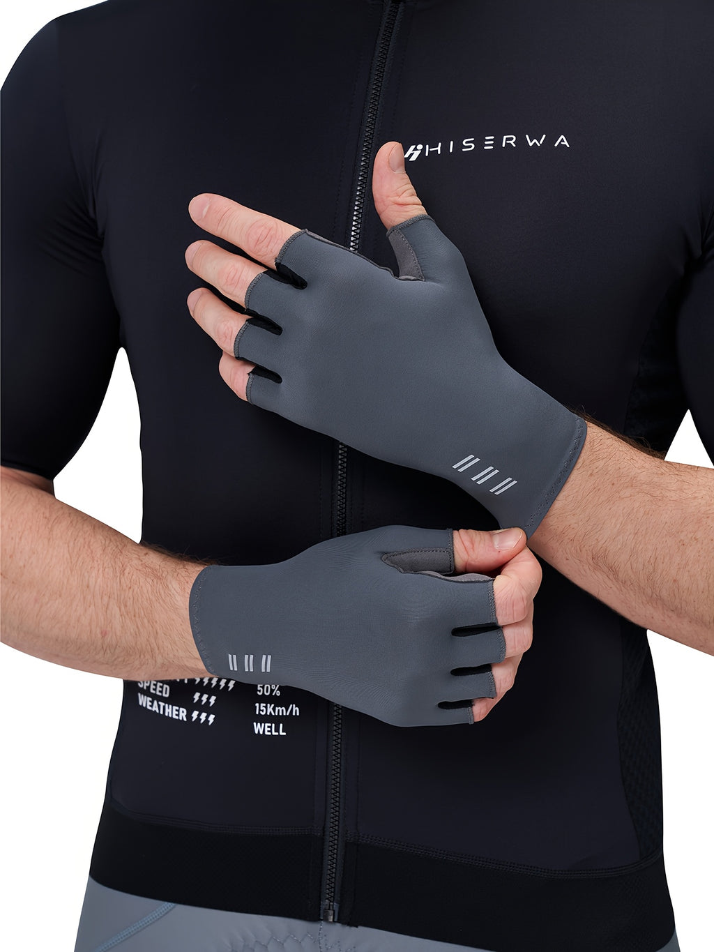Mitaines de vélo à bandes réfléchissantes en simili cuir