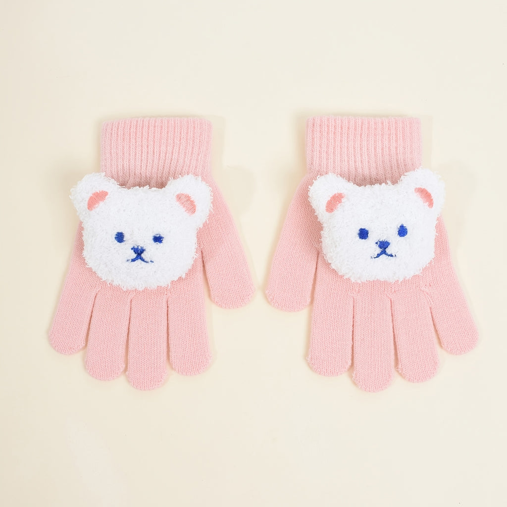 Gants Roses et Ours Blanc