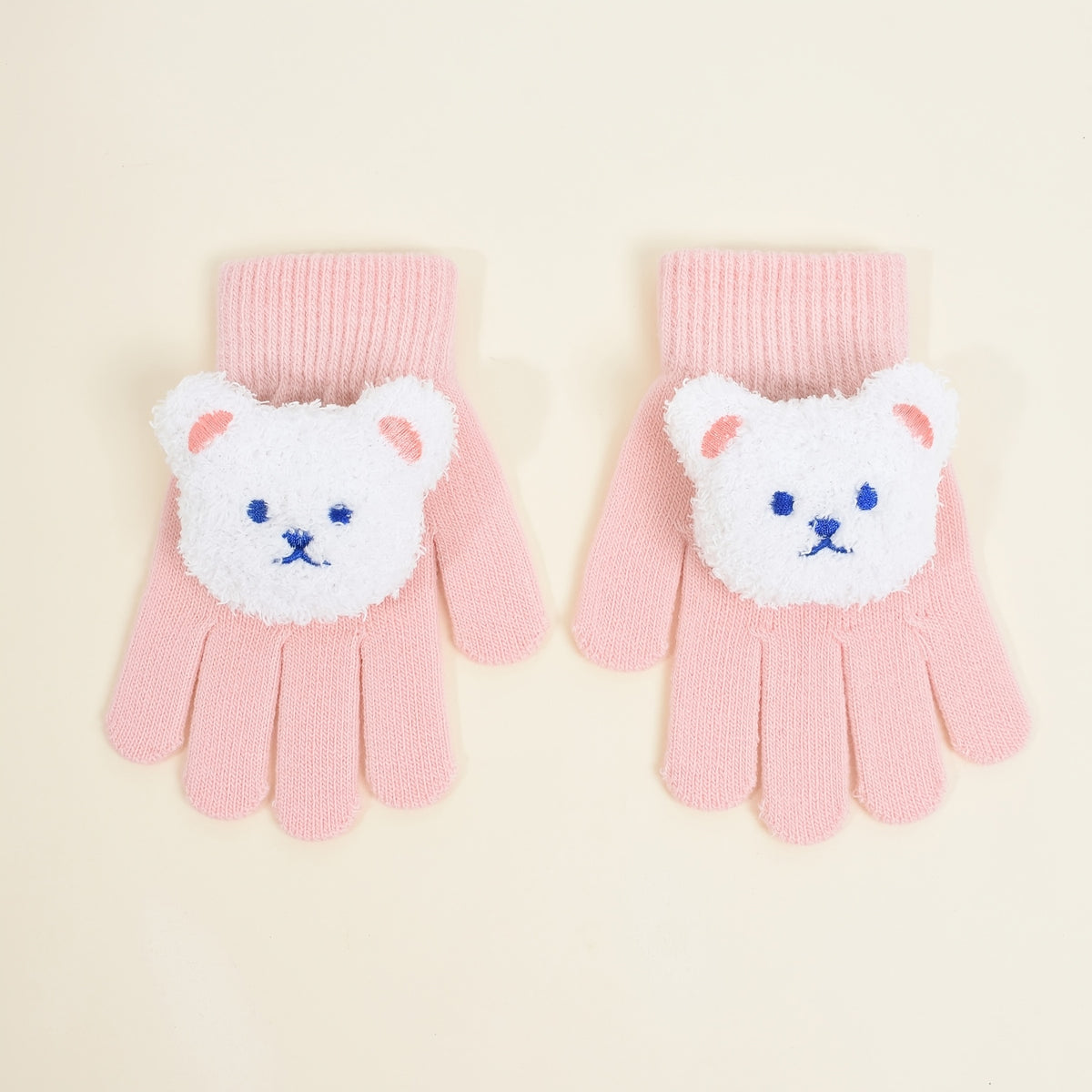 Gants Roses et Ours Blanc