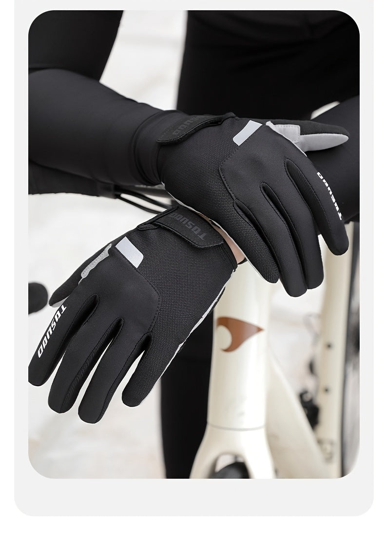 Gants de vélo à paume renforcée en maille, Tosuod, brun