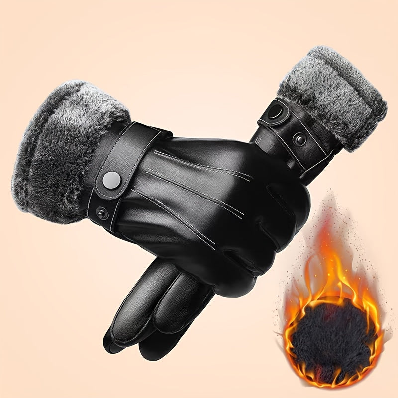 Gants tactiles thermiques en cuir