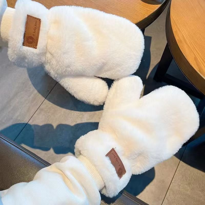 Gants mitaines coupe-vent doublés en maille — lot de 2 paires