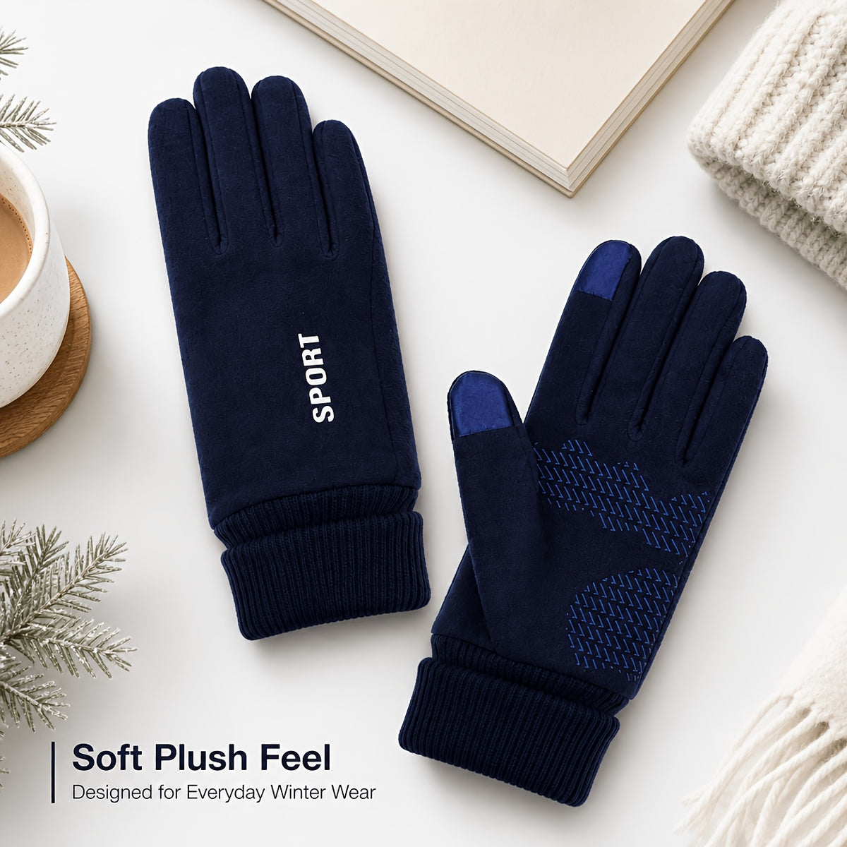 Gants tactiles à picots en maille