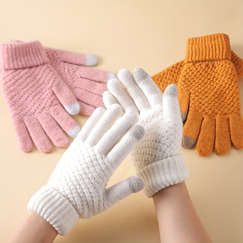 Gants tactiles longs en maille