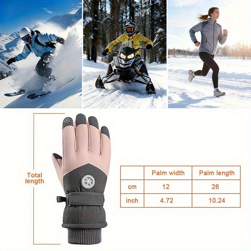 Gants de ski imperméables à poignet froncé à oursons