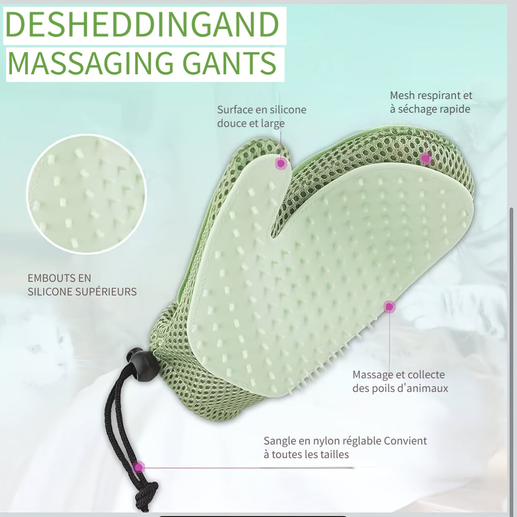 Gants de toilettage antidérapants